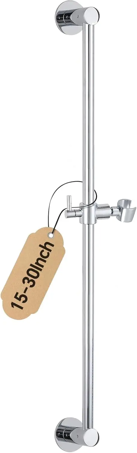 

Adjustable Shower Slide Bar 30in All-Metal Handheld Holder Wall Mount Polished Chrome