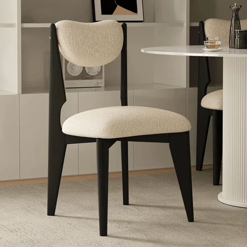 

French medieval style solid wood dining chair retro black creative home leisure modern furniture design