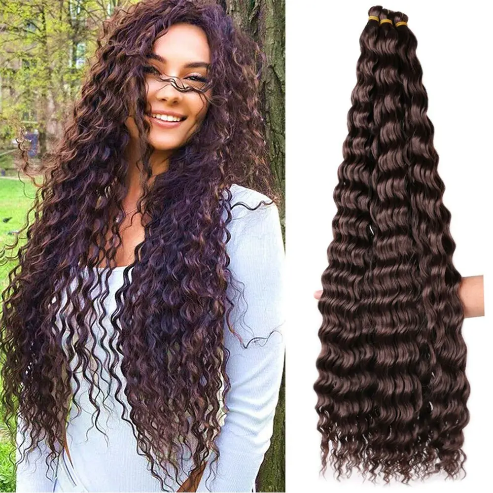 Peluca de pelo sintético Afro ondulado para mujer, rastas de pelo de ganchillo, gancho natural rizado, trenza Ariel, rizos, extensión de cabello trenzado de onda profunda