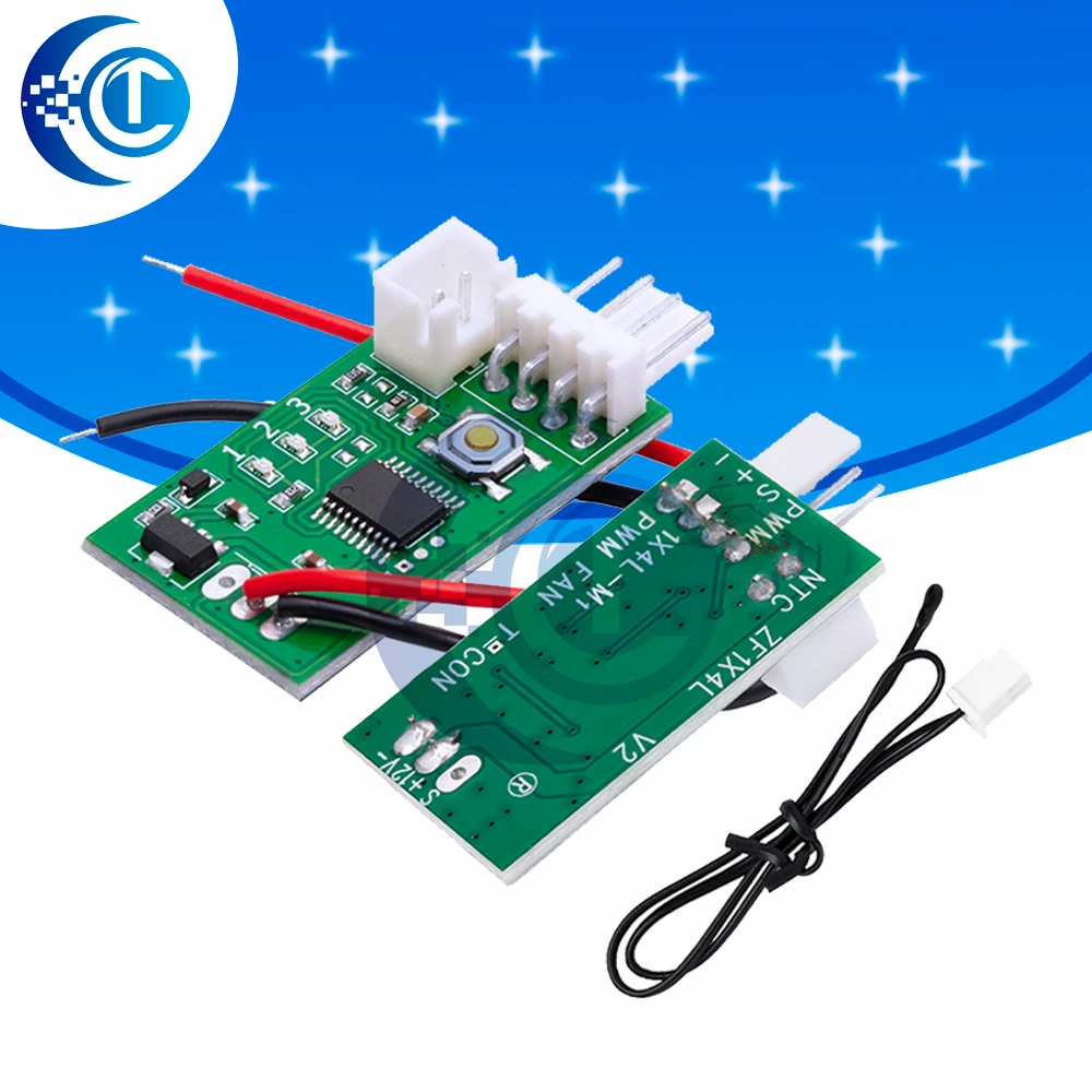 4-Wire PWM Fan Speed Governor (DC 12V): STK IC-Powered, Temperature Control Switch for PC CPU Cooler Fan – W/ Alarm