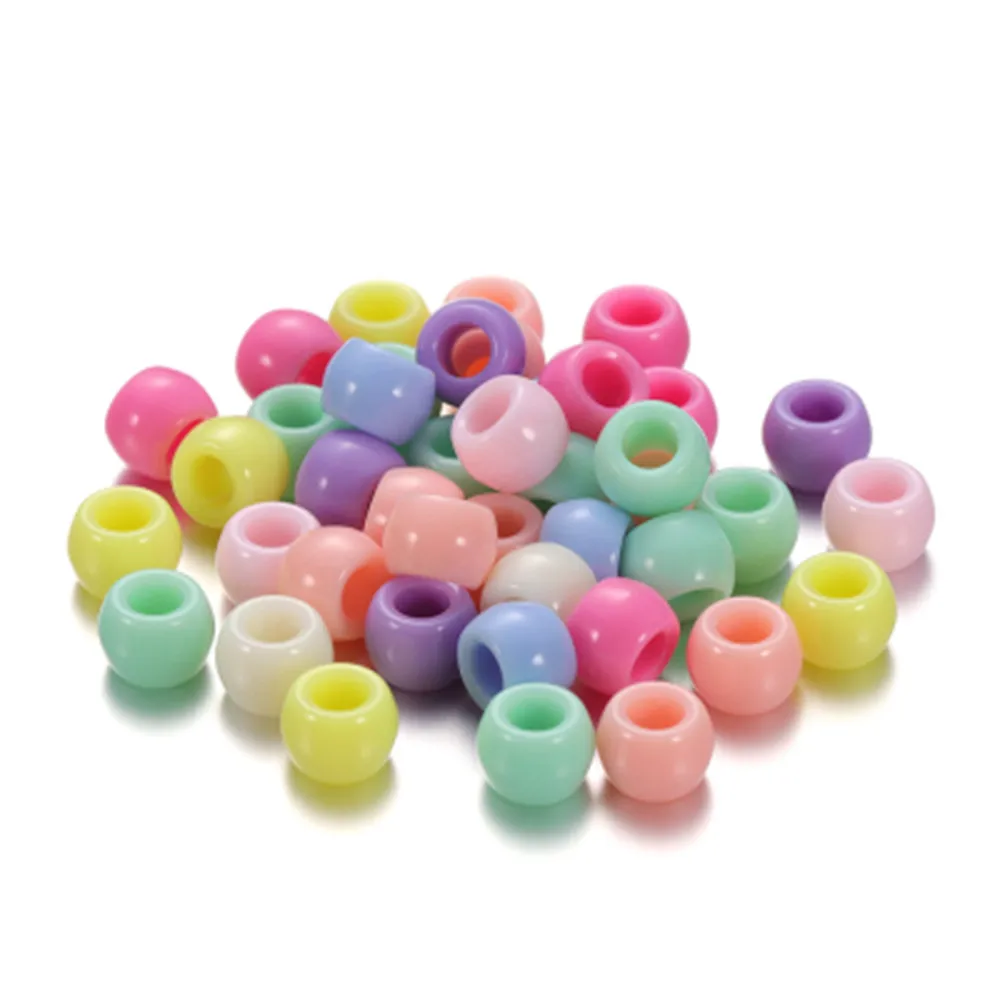 NEW 100pcs/lot 6X9mm Big Hole Acrylic Beads Spacer Loose Beads for Jewelry Making DIY Handmade Bracelet Accessories