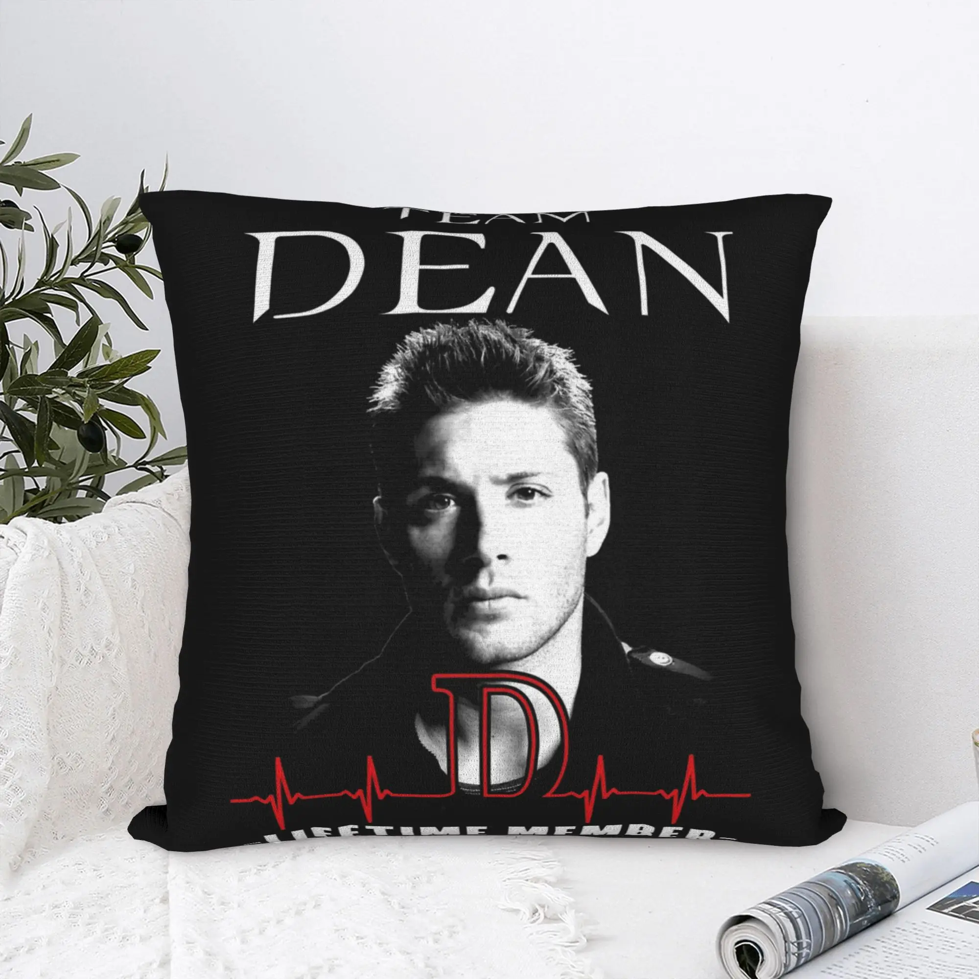 Team Dean Life Time Member Dean Winchester Supernatural Pillowcase Printing Cushion Cover Decorations  Pillow Case Cover Chair