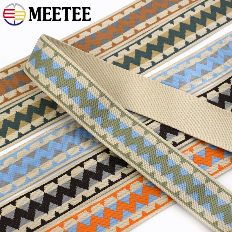 3/5/8/10M 38/50mm Ethnic Jacquard Webbing Patterned Crafts Ribbons Luggage Backpack Belt Decorative Strap DIY Sewing Accessories