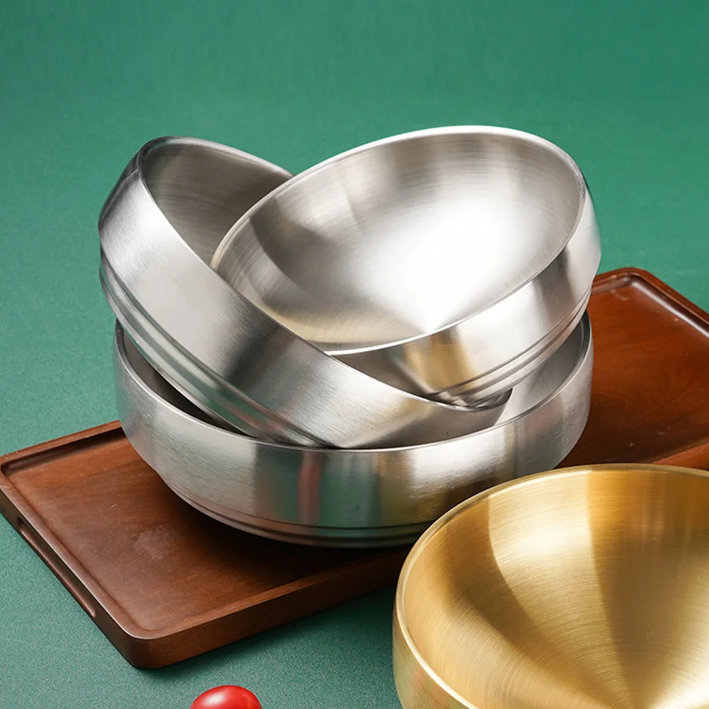 

Stainless Steel Salad Cold Noodle Household Kitchen Multi Function Serving Bowl for Food Desserts Snacks Mixing Baking Daily Use