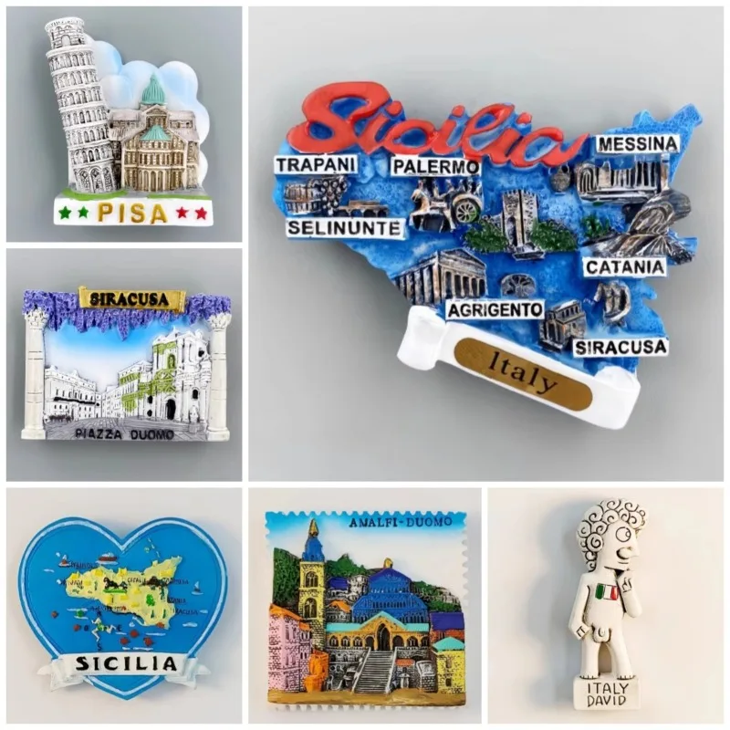 Italy Souvenirs Fairy Tale Sicily Fridge Stickers Wedding Gifts Circus Venice Pisa Fridge Magnets Home Decoration Wedding Gifts