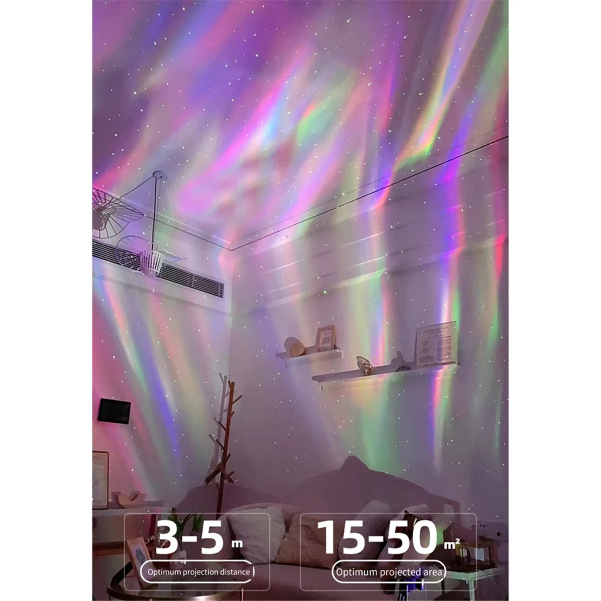 A67I الأضواء الشمالية السماء المرصعة بالنجوم مصباح LED ستار العارض رومانسية ملونة جو مصباح السرير ضوء الليل هدية