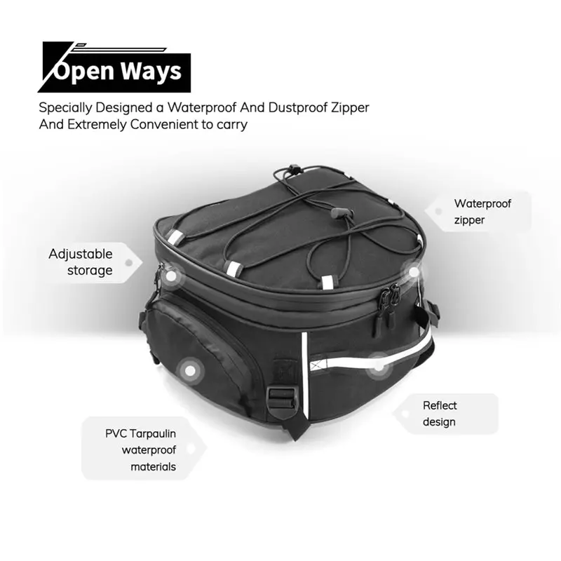 Universal Luggage Rack For Motorcycle Scooters Rear Seat Bag Travel Waterproof Bags 18L-20L Capacity For BMW HONDA