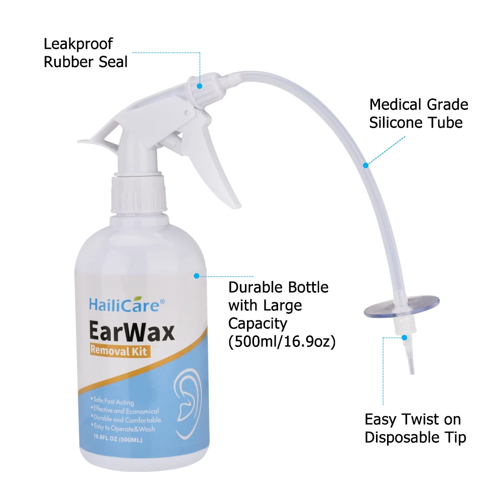 500 ml ear cleaning rinse kit earwax removal tool water cleaning syringe squeeze ball ear cleaner adult child earwax