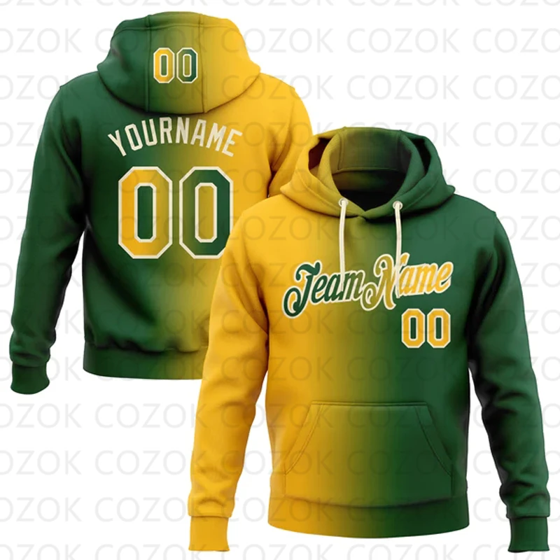 Customized Hoodie Dark Green Splicing Jersey 3D Printed  Unisex Pullovers Hoodie Casual Sweatshirts