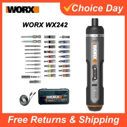 WORX WX242 4V Electrical Screwdriver Set Smart Cordless Electric Screwdrivers USB Rechargeable 30 Bit Set Mini Drill Power Tools