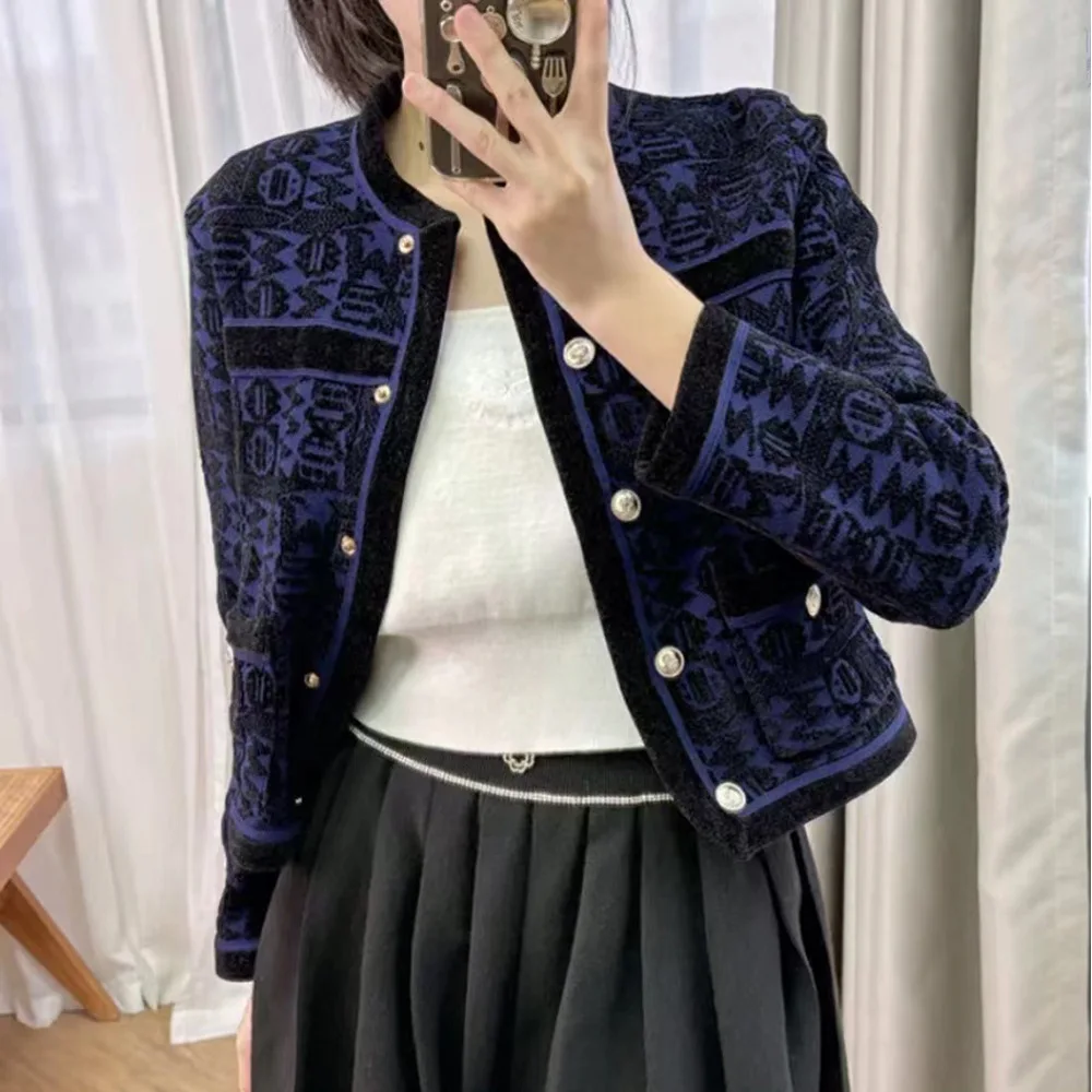 M Home Design redondo Ne abierto Cardigan Slim Fit Faionable pequeña fraanza Sle otoño nueva llegada prendas de punto de calidad versátiles