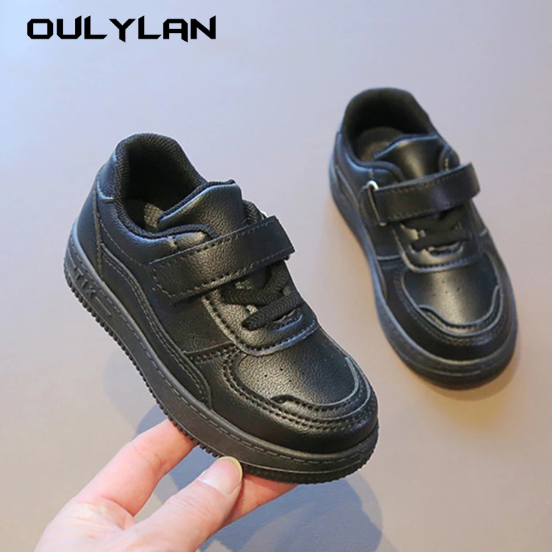 Children\'s Little White Shoes 2024 Spring and Autumn New Boys and Girls Sports Shoes Casual Board Shoes Leather Soft Sole Baby