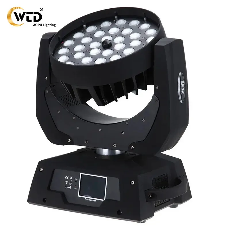 

AOPU 36 X 10 RGBWA UV 6in1 36x10W Zoom Wash LED Moving Head Light for Stage Bar Disco Party Nightclub Show