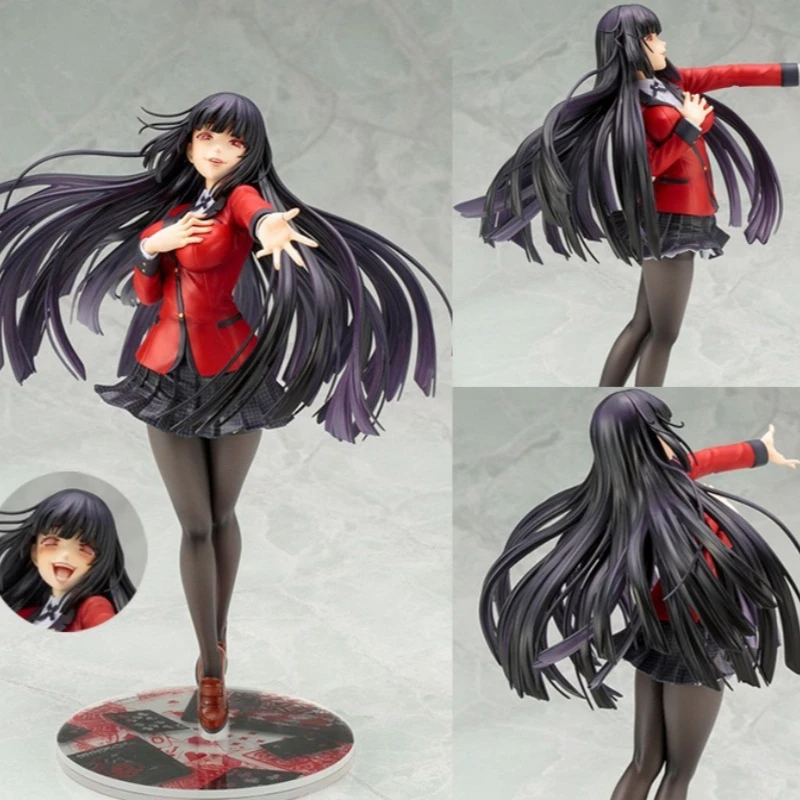 22CM Kakegurui Jabami Yumeko and Saotome Meari Statue Figures 10CM Q Version Clay Doll Tabletop Collection Ornaments Boxed Model