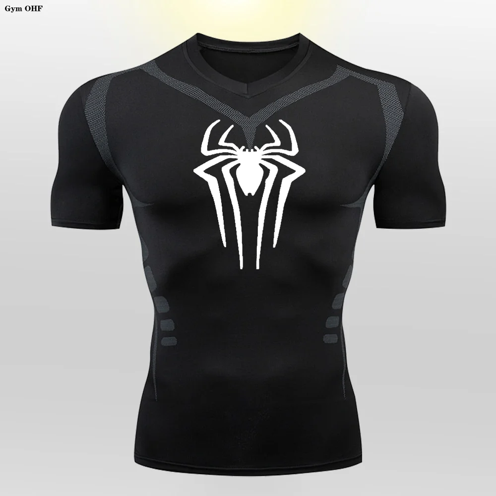 T-shirt de compression sportif pour homme, survêtement Jiu Jitsu Rashguard, chemises de course, musculation, entraînement, salle de sport, fitness,