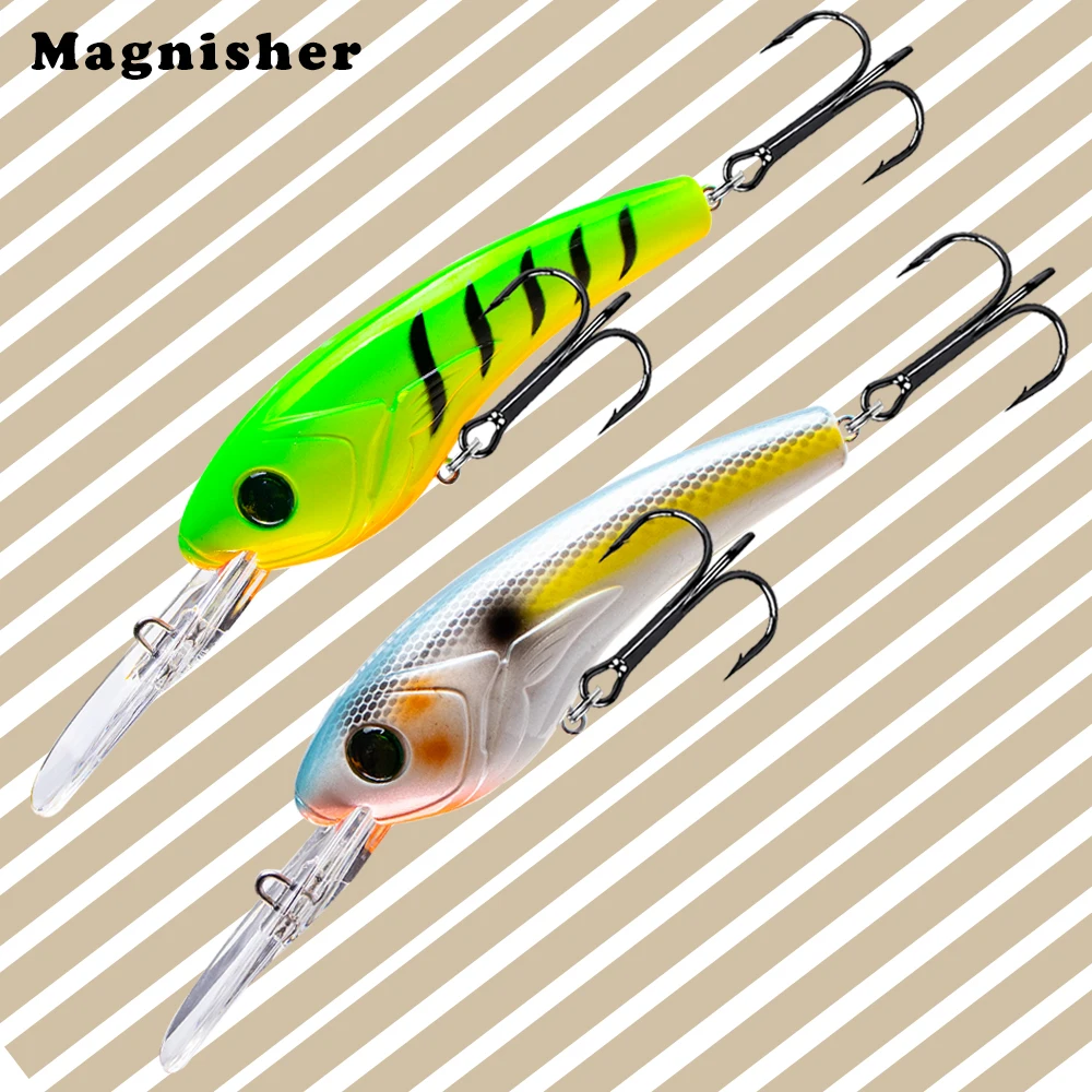 Magnisher Deepwater أسماك الطعوم 13.5 سنتيمتر 20 جرام العائمة الطعم الثابت كرانكبيت الصيد السحر تمايل ل باس بايك معالجة