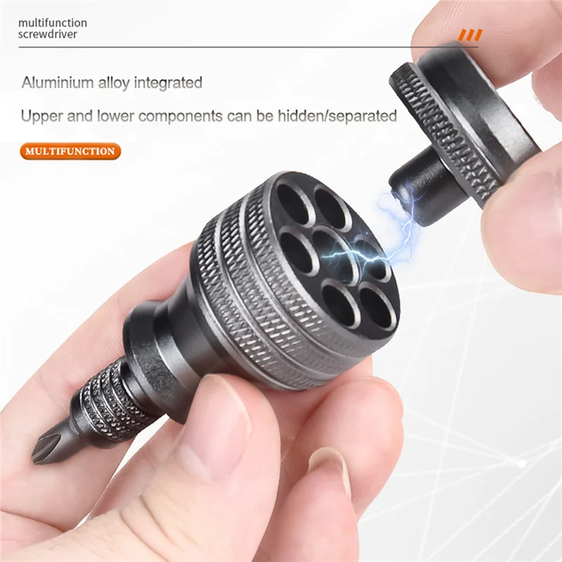 7 In 1 Mini Screwdriver Titanium Screwdriver 1/4 Inch Magnetic Phillips Torx Screw Driver Bit Kit Home Repair Tools Vogue