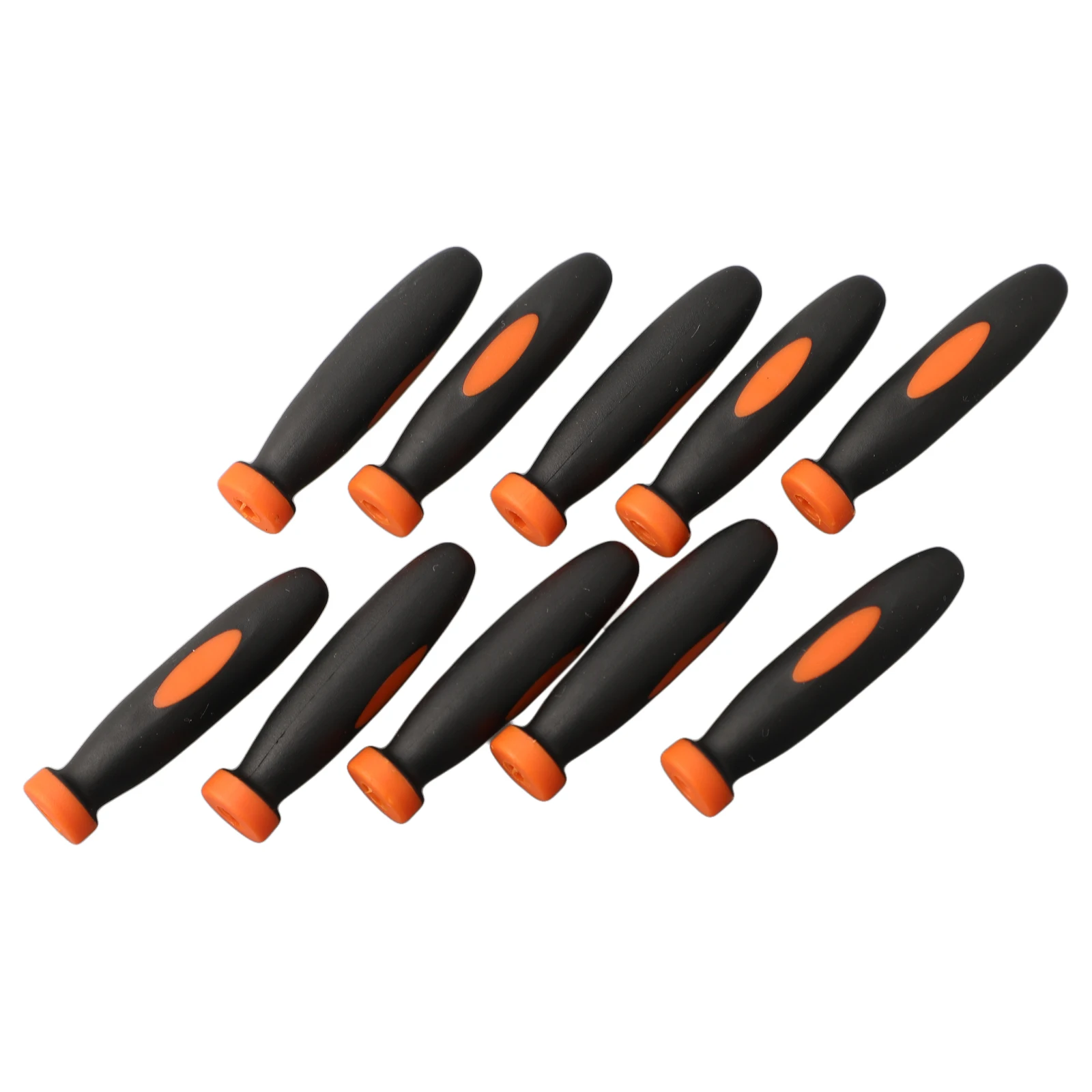 Rubber Files Handles Handles File Rubber 10Pcs 2.36Inch Accessories Black+Orange Parts For Small Files Top Sale
