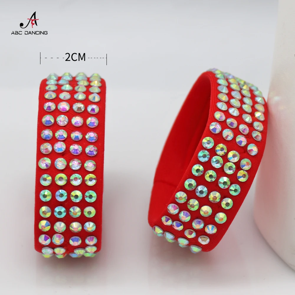2026 Dance Elastic Wristband Fashion Bracelet Crystal Girl Cocktail Party Match Dancewear Latin Modern Belly Ornaments Customize