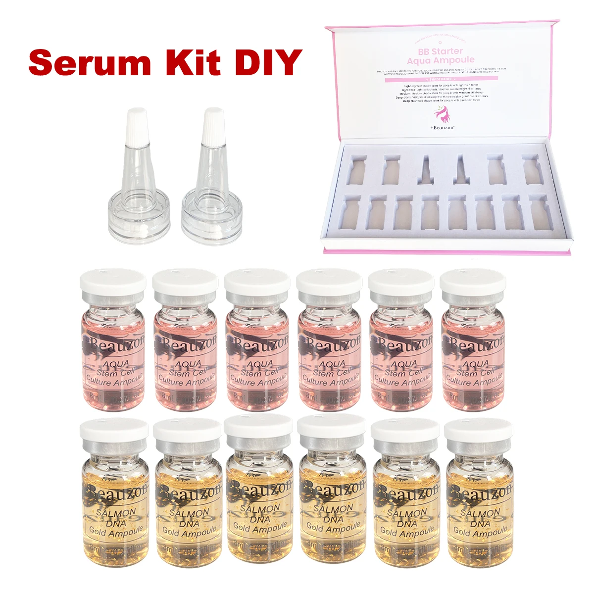 DIY salmón ADN BB crema ácido hialurónico brillo Facial suero ampolla esencia péptido base hidratante cuidado de la piel Facial