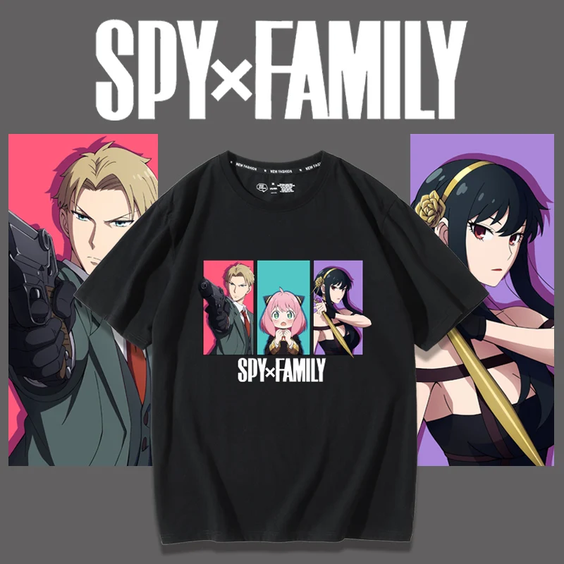 

Spy Pretend Family Summer T-Shirt - SPY × FAMILY - Ania Jour Lloyd's Same Anime Surrounding - Pure Cotton Short Sleeve