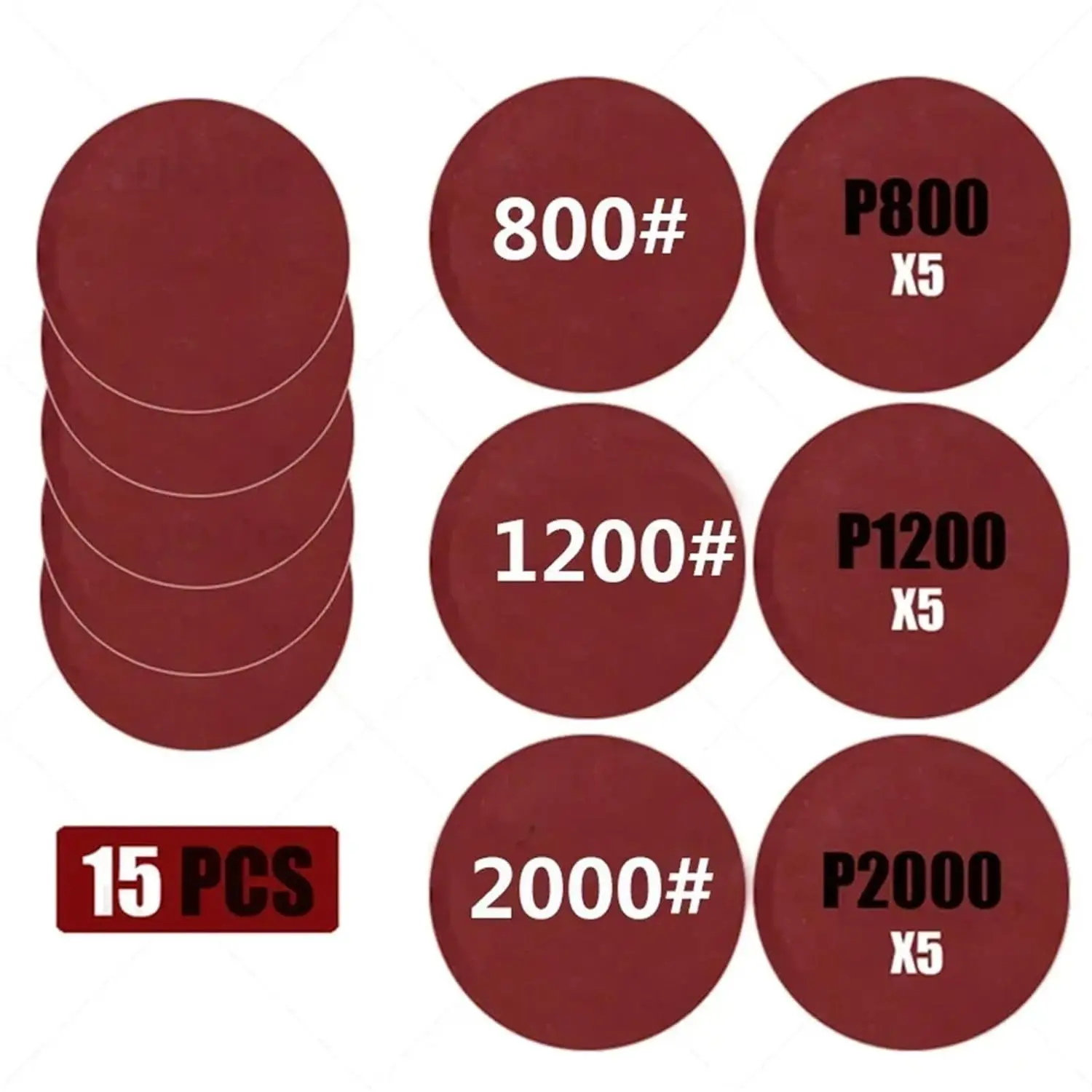 Papel de lija de 3 pulgadas, discos de lijado en seco y húmedo de 75MM, gancho y bucle, grano 60-5000, 15-45 Uds. Para pulido de faros de coche, restauración de reparación