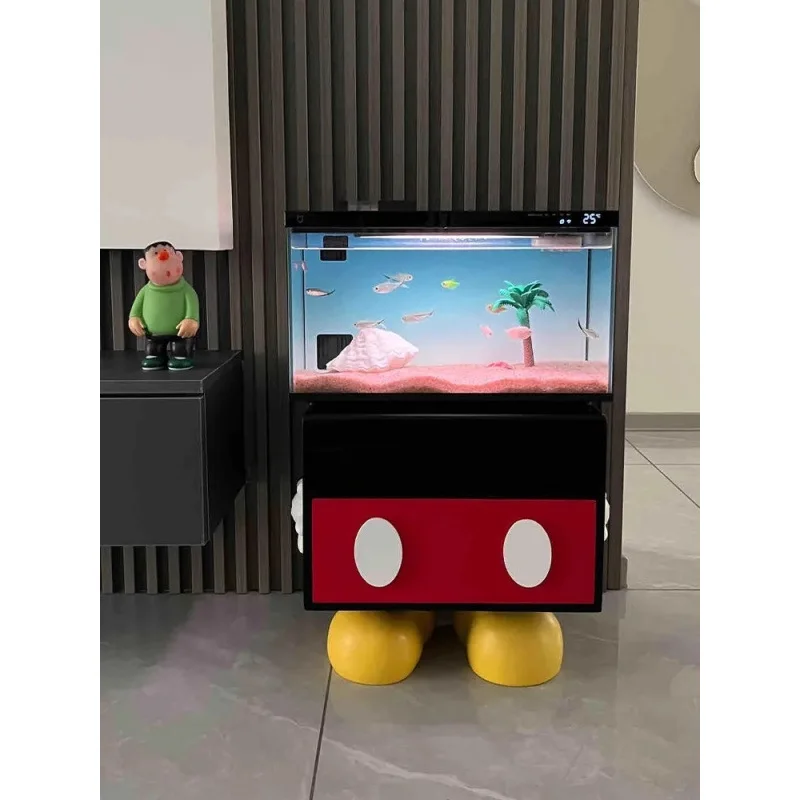 living room floor ornament fish tank landscaping storage integrated cabinet bedroom bedside storage bedside cabinet