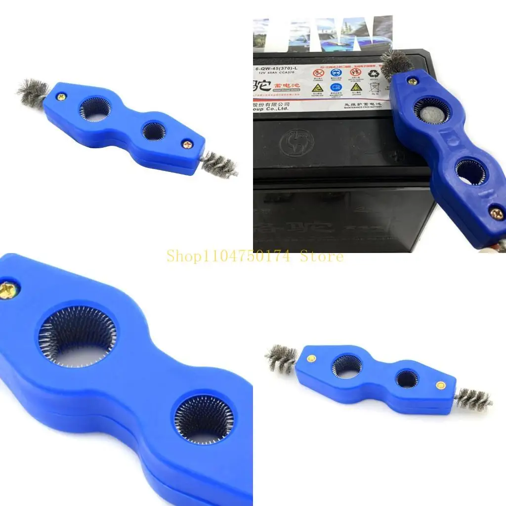 4 op 1 pijpreiniging gereedschap Praktische staalborstel batterijterminal en postborstelpijp ontbrede borstel voor koperen