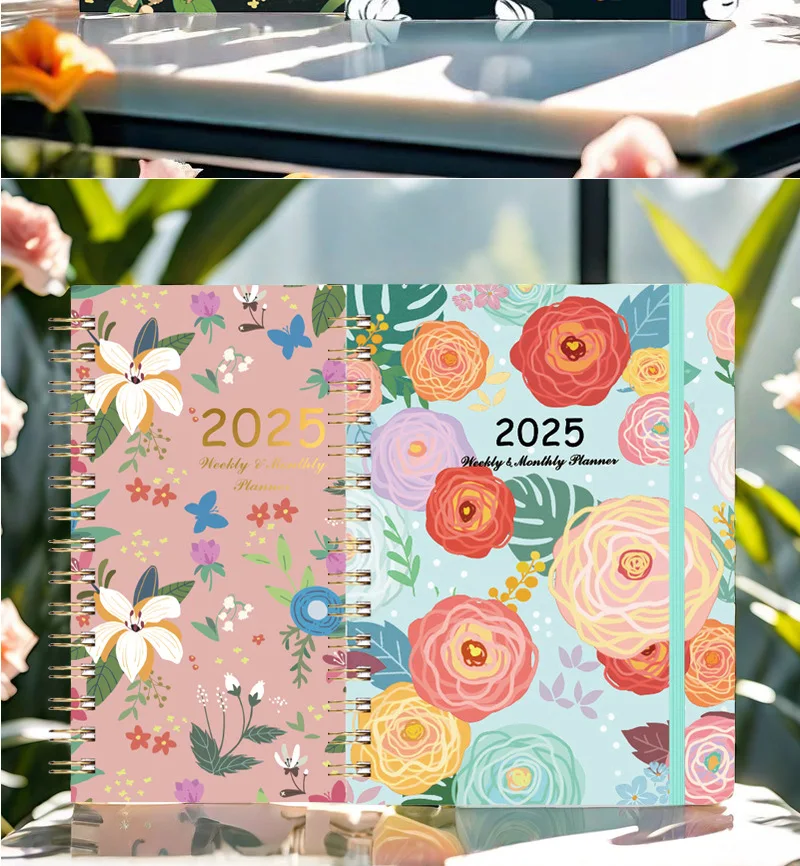 2025 A 5 Agenda Coil Notebook Weekly Note Book Student Study Planner Journals Stationery Back To School Gifts Office Supplies