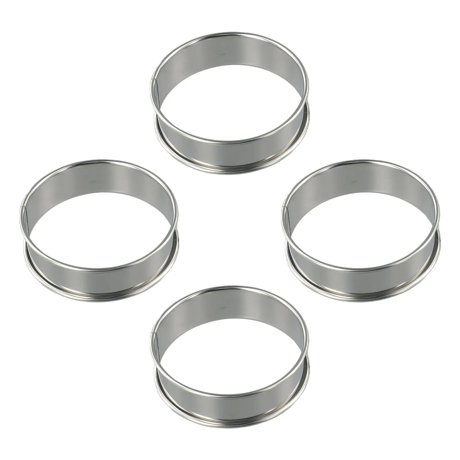 Stainless Steel Muffin Ring Set 4PCS for Crumpets English Muffins Cookies Tarts Pancakes Fried Eggs Flatbreads
