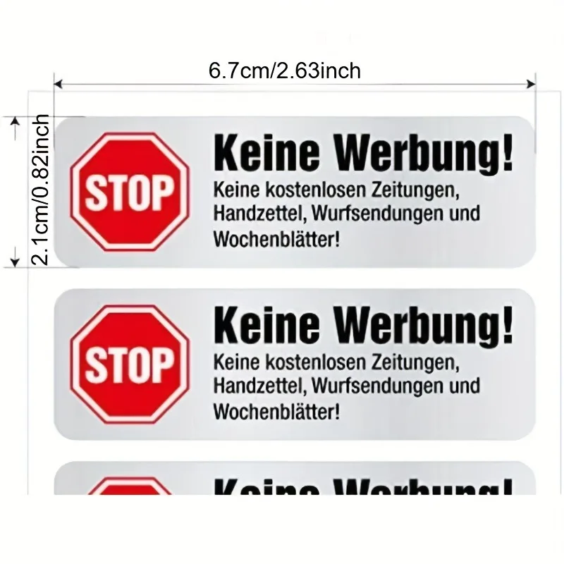5 عبوات من الملصقات القابلة للإزالة والخالية من الإعلانات (مادة PET) لإيقاف إعلانات صندوق البريد