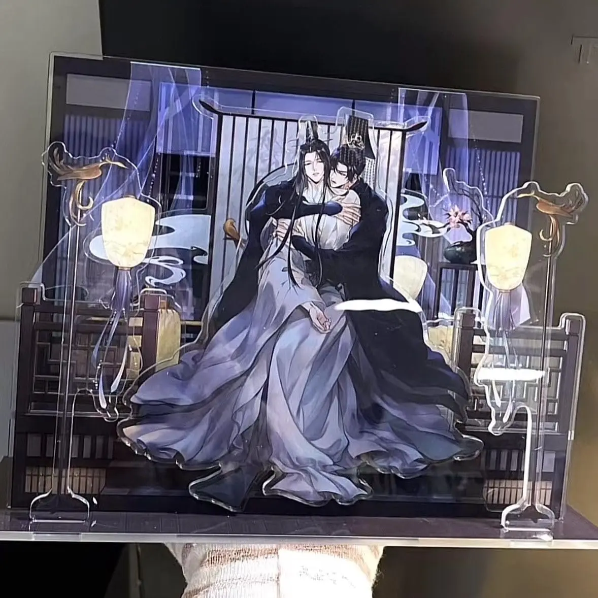 Figura acrílica de pie del gato blanco Husky & His Shizun Anime Mo Ran Chu Wan Ning para colección de Fans