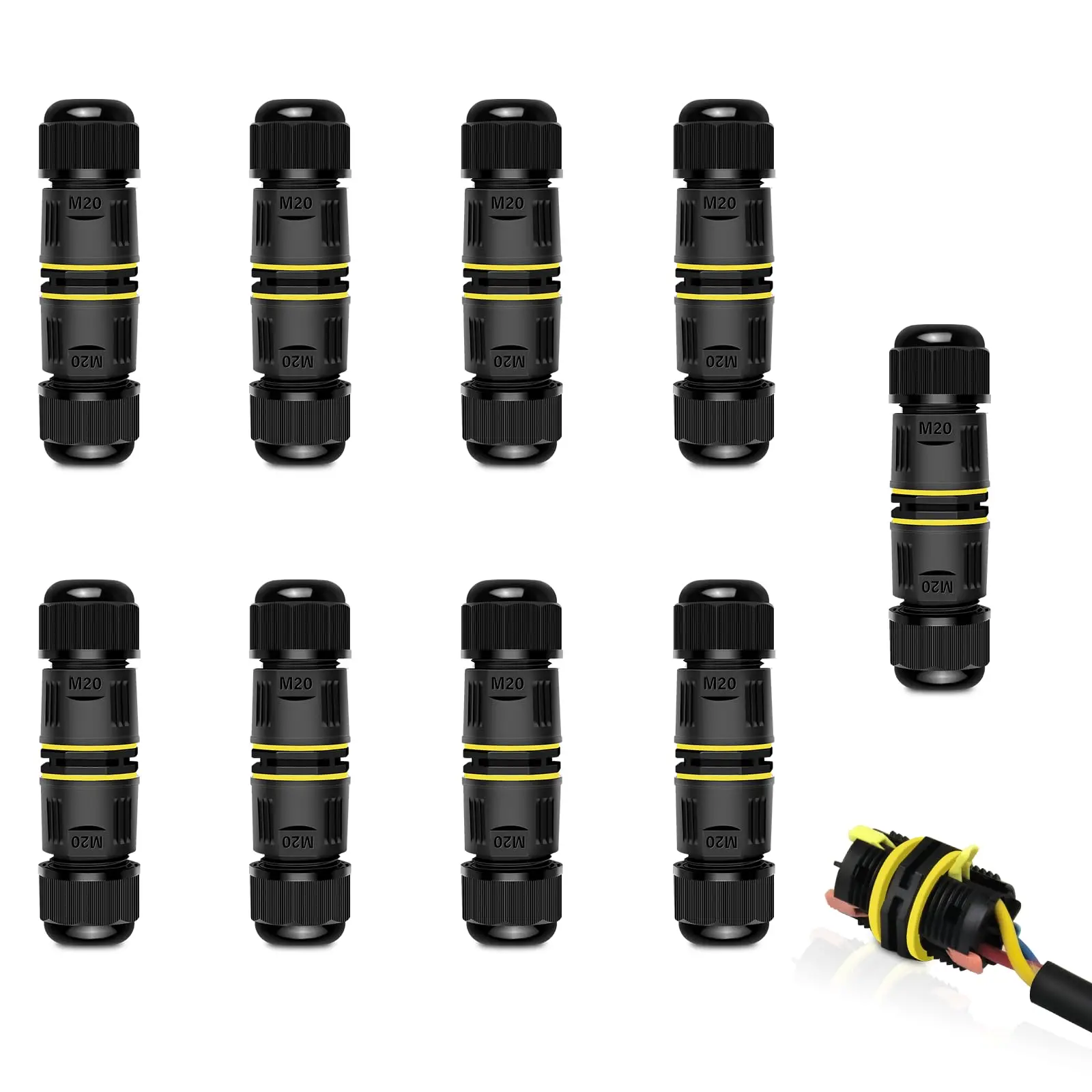 

1pc IP68 M20 Waterproof Cable Connector 2/3/4/5/6 Pin Screw Wiring Terminal Wire Connectors for Electrical Light Junction Box