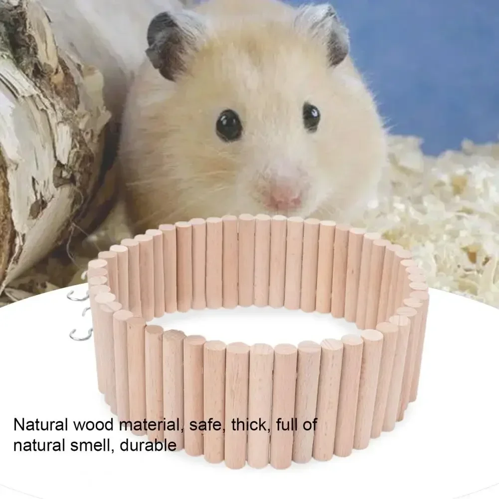 Pet Bridge Toy Bur-free Bite Resistant Natural Wood Hamster Parrot Ladder Toy Hamster Climbing Ladder Bridge for Gerbils