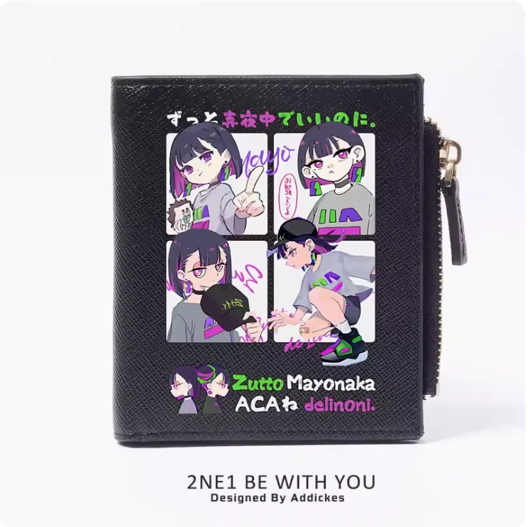 Anime Zutto Mayonaka Delinoni. Mode Portemonnee Pu Portemonnee Kaart Munt Rits Geld Tas Cosplay Cadeau B266