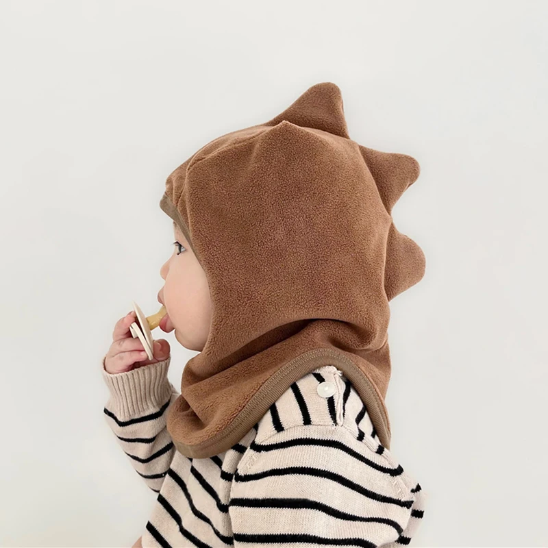 Baby Winter Hat Scarf Set Infant Beanie Ear Protection Hat Newborn Toddler Winter Warm Cap Cartoon Dinosaur Style Warm Hats