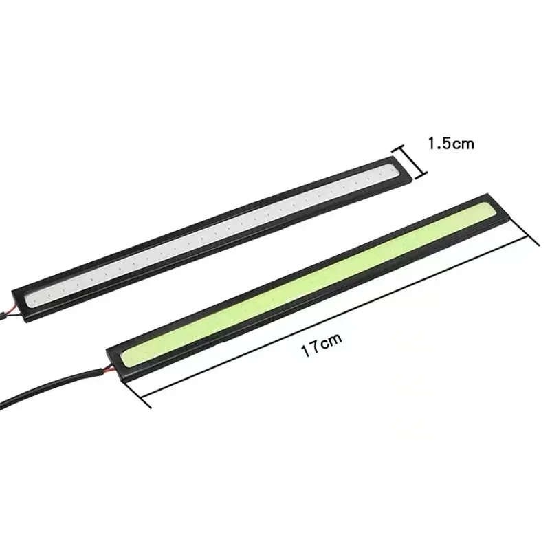 2 sztuki 17cm COB DRL LED 12V 6000K wodoodporne światło dzienne Auto Strip światła samochodowa lampa przeciwmgielna stylizacja motocykli Led DRL