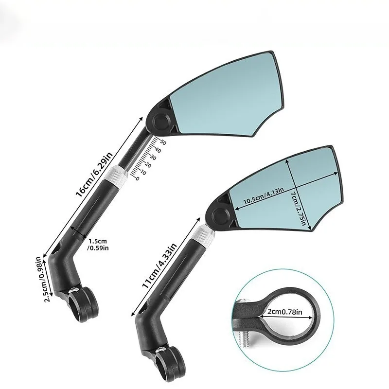 

Bike Rear View Mirror Reflector Adjustable Rotatable Handlebar Mirror Clear Rearview Electric Scooter Cycling Bicycle Accessory