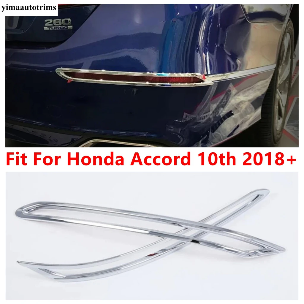 

Rear Bumper Fog Lights Lamps Frame Decorative Cover Trim ABS Chrome Accessories For Honda Accord 10th 2018 2019 2020 2021 2022