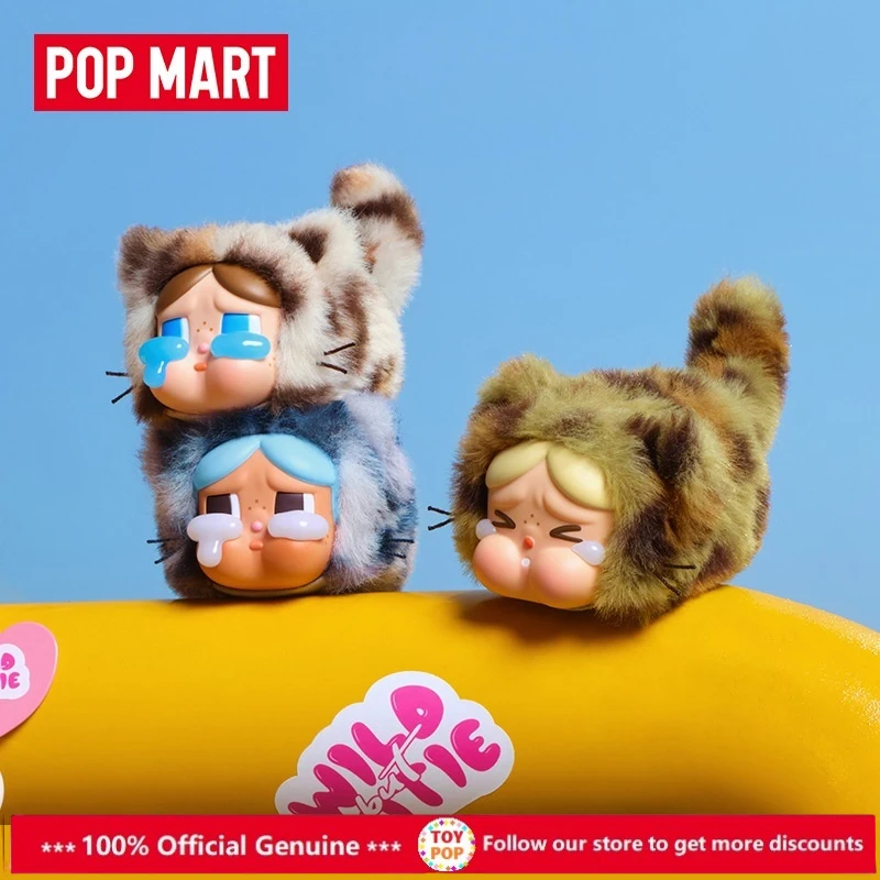 Official Genuine POP MART Crybaby Leopard Cat Series Vinyl Plush Doll Crying Baby Blind Box Festival Gifts for Girl Decoration