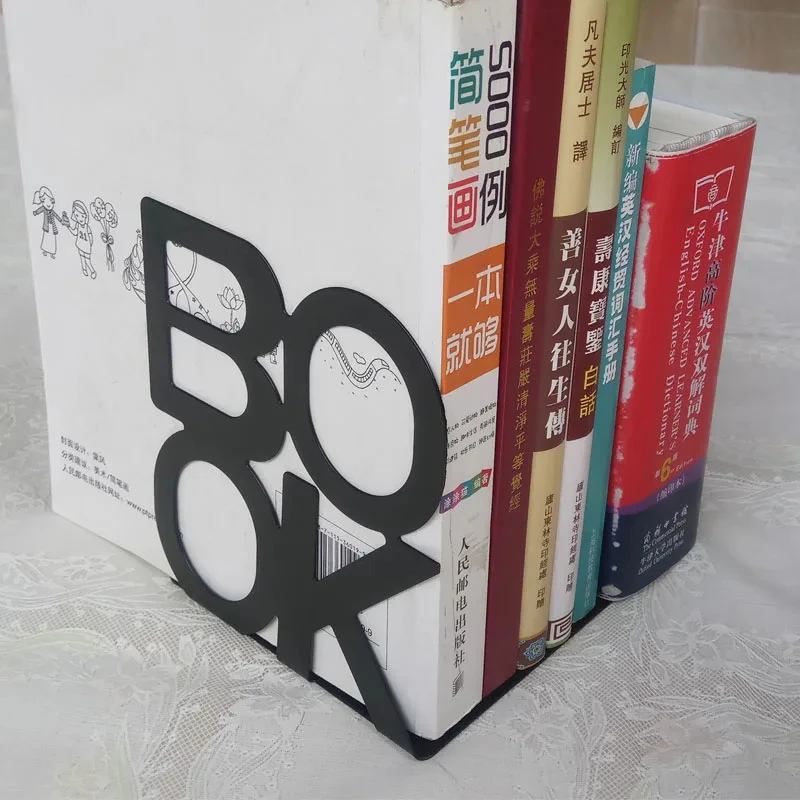 Blue Deer Book Ends for Shelves Duty Bookend Heavy Books Iron Bookstand Organizer Home Bookend School Office Book Rack Iron
