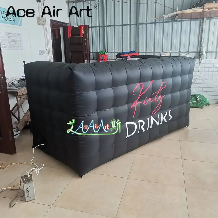 Custom Black Inflatable DJ Bar with Air Blower, Commercial Trade Show, Made in China