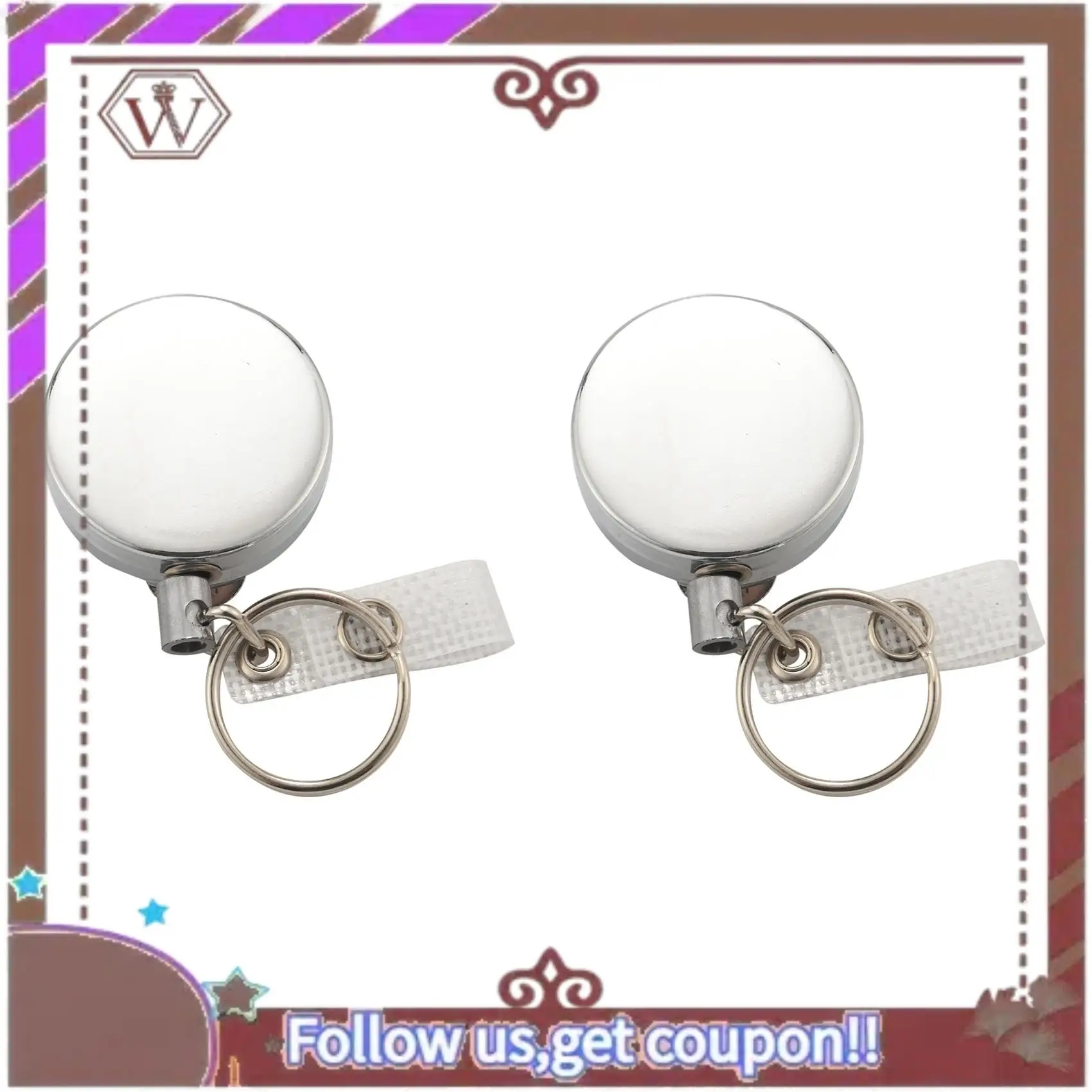 

ABBG-4 Pack Heavy Duty Retractable Badge Holder Reel,Metal ID Badge Holder With Belt Clip Key Ring For Name Card Keychain