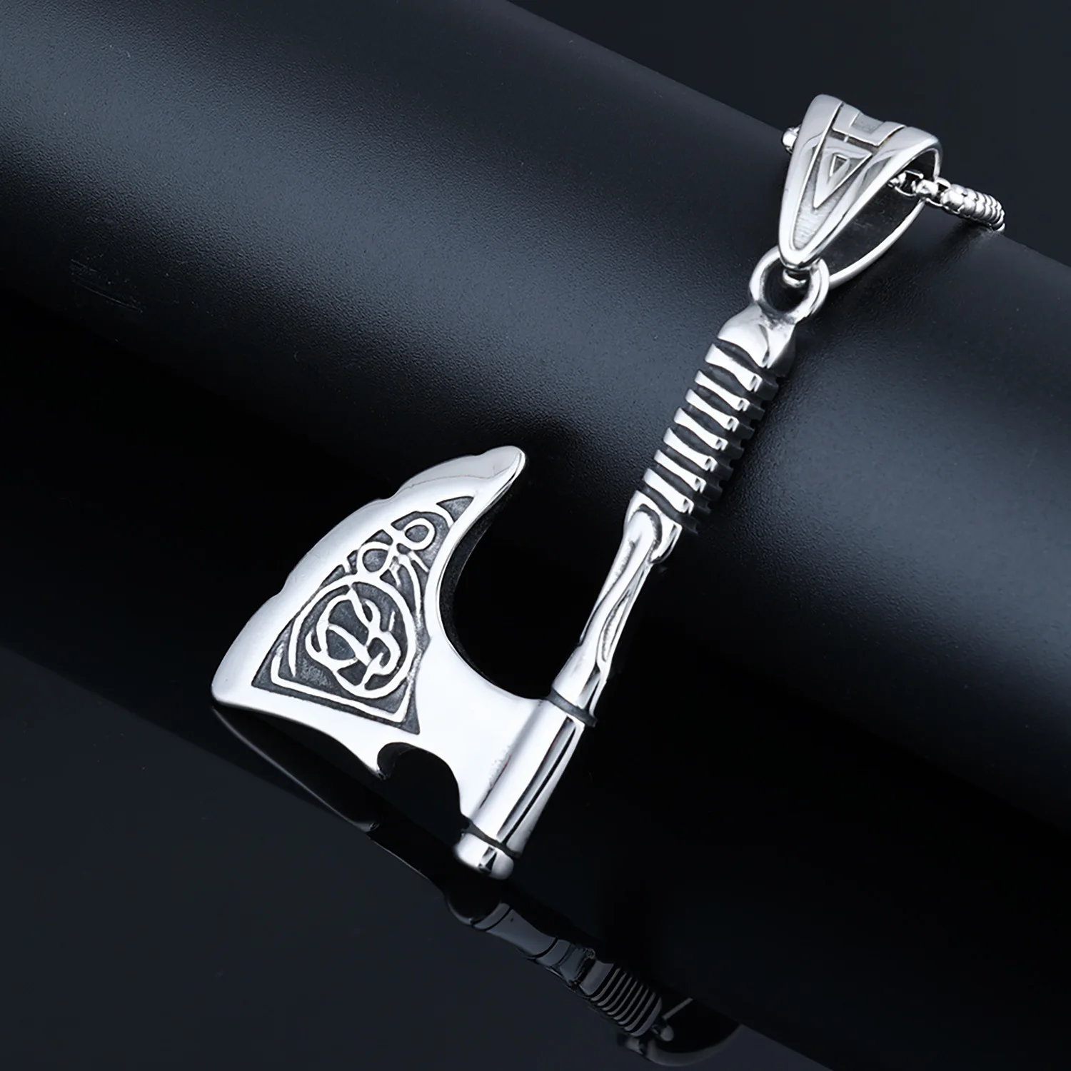 Vintage 316L Stainless Steel Thor's Axe Dangle Charm Fits Pandora Bracelet & Necklace For Men Cool Gothic Jewelry Pendant