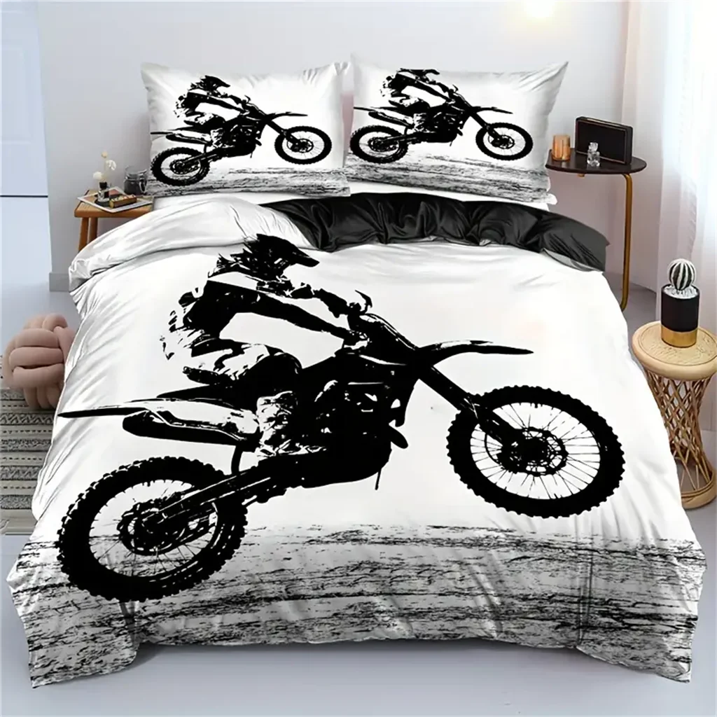 

Motorcycle Racing Sports 3Pcs Queen King Full Size Duvet Cover Pillowcase Bedding Linen Set Bedspread For Child 200x200 240x220