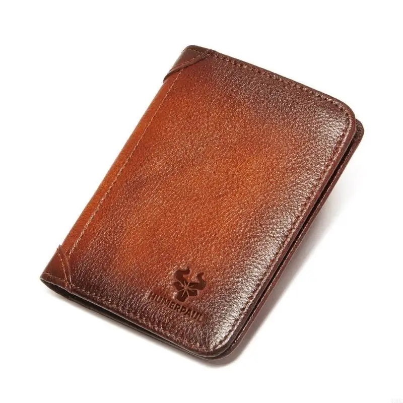 

63HC Vintage Men's Card держатель кошелек короткий PU Blocking Coin Pocket Business Business