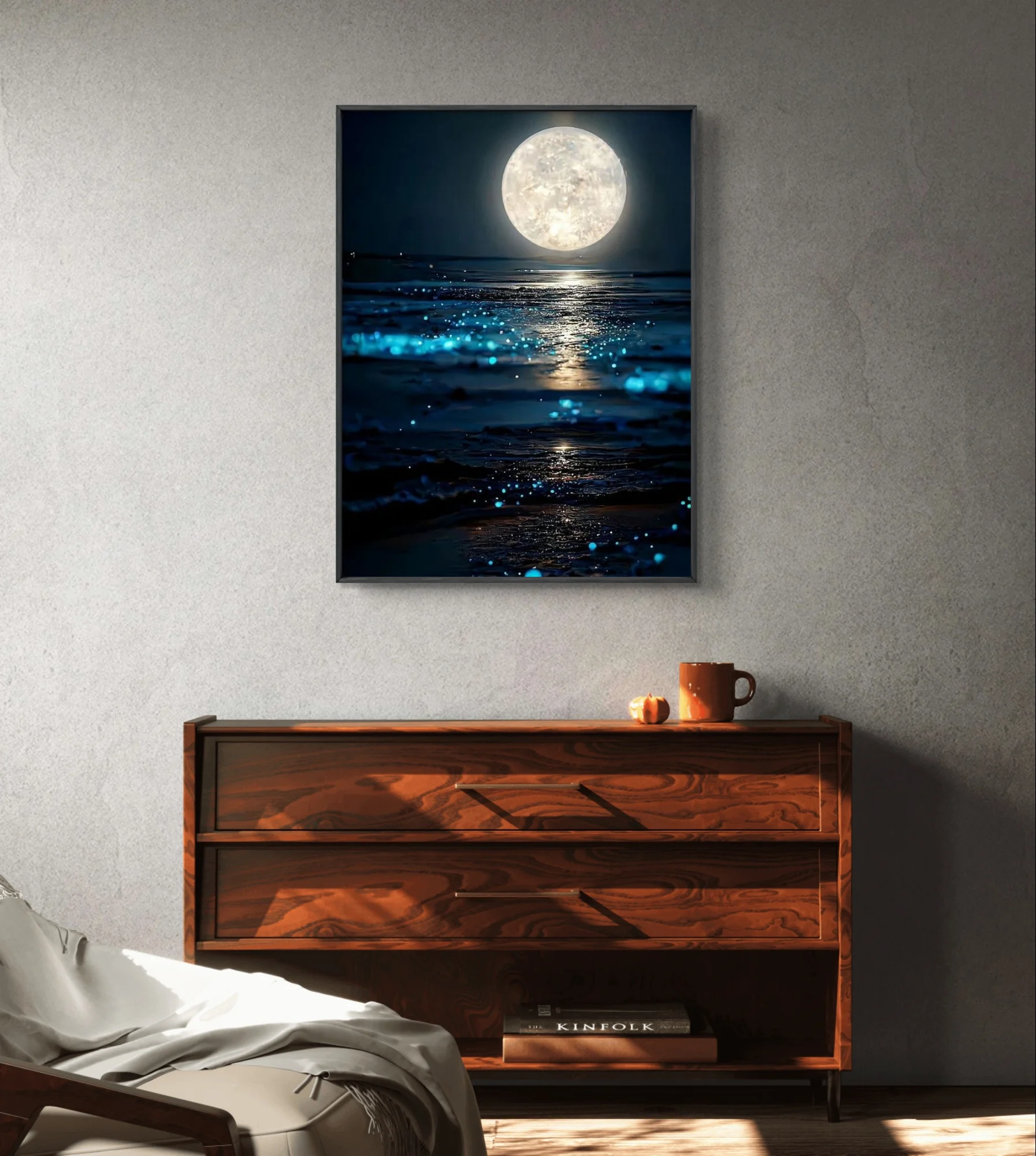 Moon Landscape Diamond Art Painting Sea View Diy Diamond Embroidery Cross Stitch Hand Gifts Living Room Bathroom Home Wall Decor