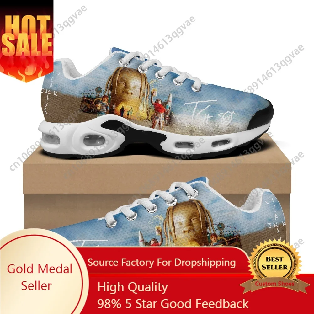 Travis Hip Hop Rapper Music Scott Air Cushion Sneakers Mens Womens Teenager Sports Shoes High Quality Custom Made Mesh Sneaker