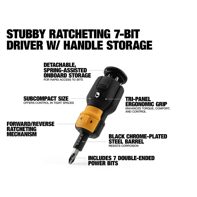 TOUGHBUILT Defects in Special Offers TB-H5-MR-11/TB-H5-MR-30 9-Piece Bi-material Handle Ratcheting Screwdriver Hand Tools