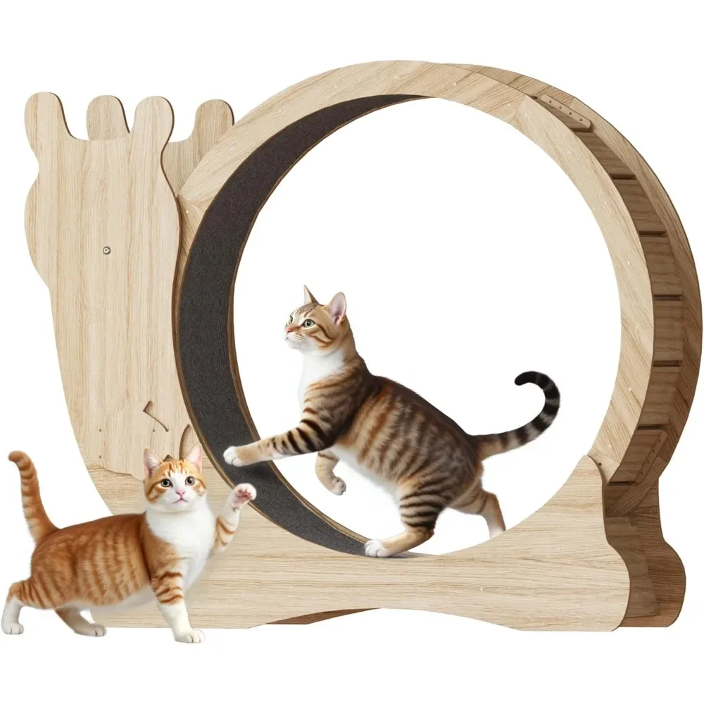 

Cat Exercise Wheel, Large Running Wheel with Locking Mechanism, Silent Design, Carpeted Runway, Indoor Cat Treadmill Solution